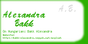 alexandra bakk business card